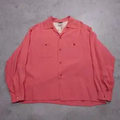 60s TOWNCRAFT オープンカラーレーヨンシャツ ピンク L