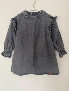 UNIVERSAL OVERALL キッズ デニムワンピース XS UA フリル