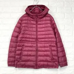 s2208 　ユニクロ/L/桃色/ウルトラライトダウンジャケット/フード付