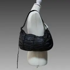 00s archive y2k ワンショルダーバッグ 黒 ギャザー ホーボー