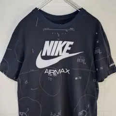 ナイキ　Tシャツ　エアマックス　ビッグロゴ　総柄　ブラック　Lサイズ