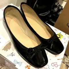 未使用ロペピクニック×クロミフラットシューズ 紺サンリオコラボ 就活、お受験にも