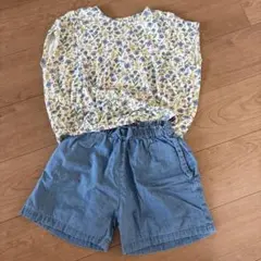 セット売り　花柄カットソーとショートパンツ