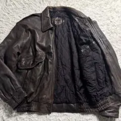 A-2/G-1系 羊革 ラムレザーフライトジャケット キルティング LL 茶