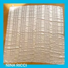 ☆NINA RICCI アイボリー ストライプ スカーフ絹100%日本製