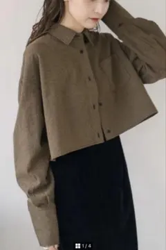 kastane クロップドチェックシャツ　ブラウス　軽羽織　24日までお値下げ