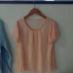 パターン　ビジュー　シフォンブラウス　春夏