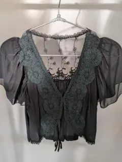 シフォン黒レース　ボレロ　パーティー