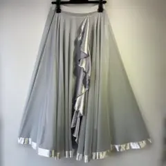 No.4534 M グレー メッシュ パイピングスカート★社交ダンス