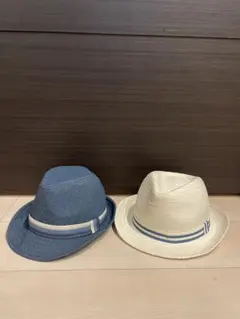 【美品】ZARA キッズ boy 帽子 ハット デニム ブルー/ホワイトのサムネイル