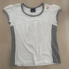 ホワイト/グレー 半袖Tシャツ ギャザー入り　ニューバランスのサムネイル