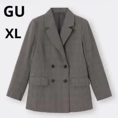 美品 GU XL テーラード ダブルブレスト　ジャケット　チェック柄