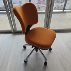 ＰＬＵＳ プロップ事務イス KC-A94SEL オフィスチェア 布張りオレンジ