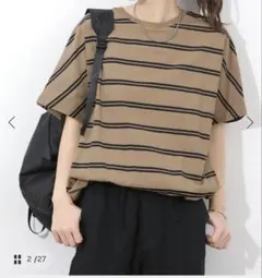 ジャーナルスタンダードレリューム　フレンチスリーブボーダーTシャツのサムネイル