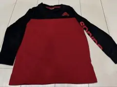 adidas 赤黒 ロンTシャツ　130センチ