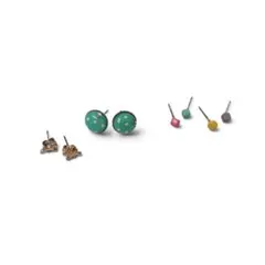 【ピアス】うさぎ、丸、ミニキューブ　ピアス　3種類セット