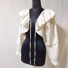 merryjenny　メリージェニー　フリルボリュームスリーブボレロ　アイボリー