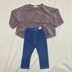 opening & 韓国子供服 ベロア調トップス 無印 パンツ ワイドシルエット