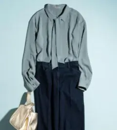 theoryluxe 20SS 2WAYボウタイブラウスHEAVY PEARL