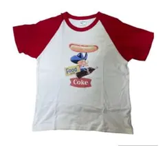 コカコーラ　リンガーtシャツ　gu