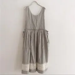 ハンドメイド作家さま、リネンエプロンワンピース - メルカリ