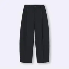 【GU】ブラッシュドワイドテーパードパンツ　ブラック