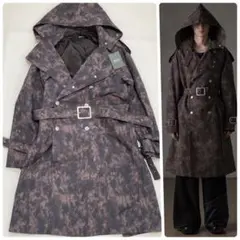 新品タグ付きGRANCY グランシー 総柄ロングトレンチコート S ブラウン系