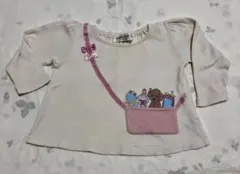 moo non non 90 長袖Tシャツ だまし絵　ポシェット　犬　女の子