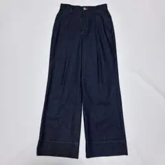 ほぼ未使用 ANAYI 25AW デニムライクタックパンツ ネイビー 完売品のサムネイル