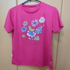 ASICS 半袖Tシャツ ピンク 花柄
