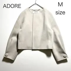 3928【美品】アドーア　リバーコート　 ダブルフェイス　ショート丈　カシミヤ