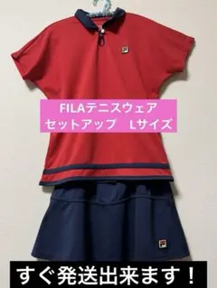 FILA テニスウェア 上下セット レッド ネイビーのサムネイル