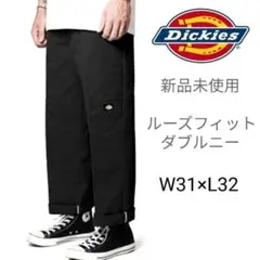 新品未使用 ディッキーズ ダブルニーワークパンツ BK W31×L32 ブラック
