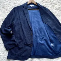 極美品✨ユナイテッドアローズ　ニット　テーラード　リネン　洗える　青　M