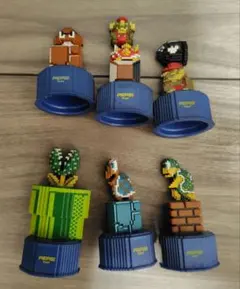 スーパーマリオ フィギュア 　ペプシ　ペットボトルキャップ　6個