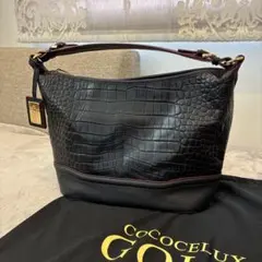 COCOCELUX GOLD ショルダーバッグ クロコ型押し ブラックのサムネイル