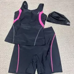 スポーツ用水着セット ブラック/ピンク
