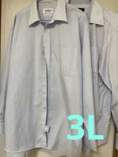 LES MUES Easy Iron Fabric ブルー系シャツ2枚