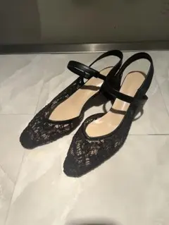 グレイル　GRLレースストラップパンプス 黒