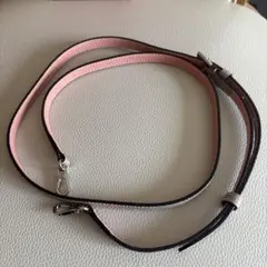 Bonaventura レザーショルダーストラップ グレージュ/ピンク