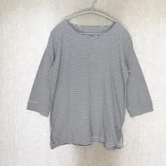 美品✦GUNZEロンTカットソー M ネイビーボーダー ゆったり日本製