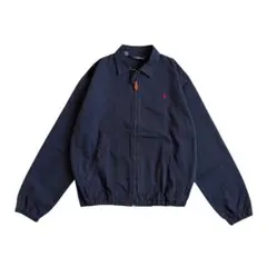 80s ポロバイラルフローレン スウィングトップ USA製 ネイビー レザー S