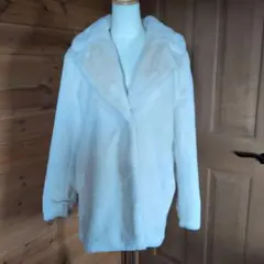 H&M アイボリー ファーコート フリーサイズ