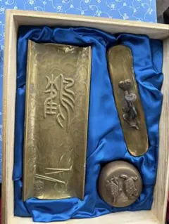 希少☆戦前アンティーク 青銅ペーパーナイフ 筆置き 未使用品 昭和7年