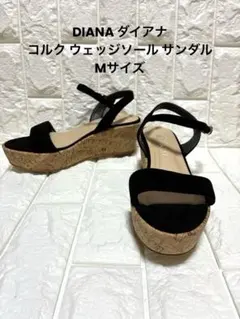 DIANA ダイアナ コルク ウェッジソール サンダル ブラック Mのサムネイル