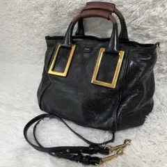 Chloe エテル 2WAYバッグ レザー ブラック クロエ　ゴールド金具のサムネイル