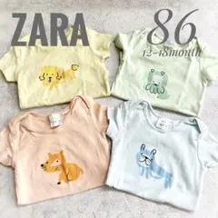 【美品】ZARA ロンパース 4枚セット アニマル柄 パステルカラー 86cmのサムネイル
