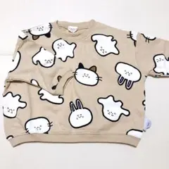 【90サイズ】シナぷしゅ 総柄トレーナー