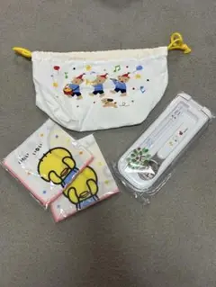 お弁当袋、お箸スプーンセット、抗菌ガーゼハンカチ