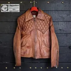 70s Mexico製 Geronimo レザースポーツジャケット 茶系 38Mのサムネイル